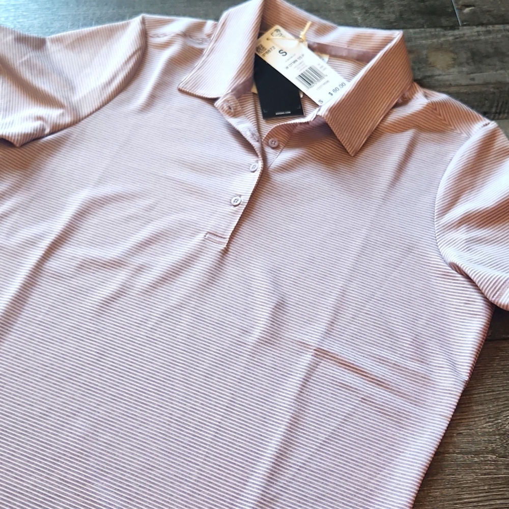 Adidas Women’s Pink Striped Golf Polo Shirt | Size S | NWT | Athletic Fit